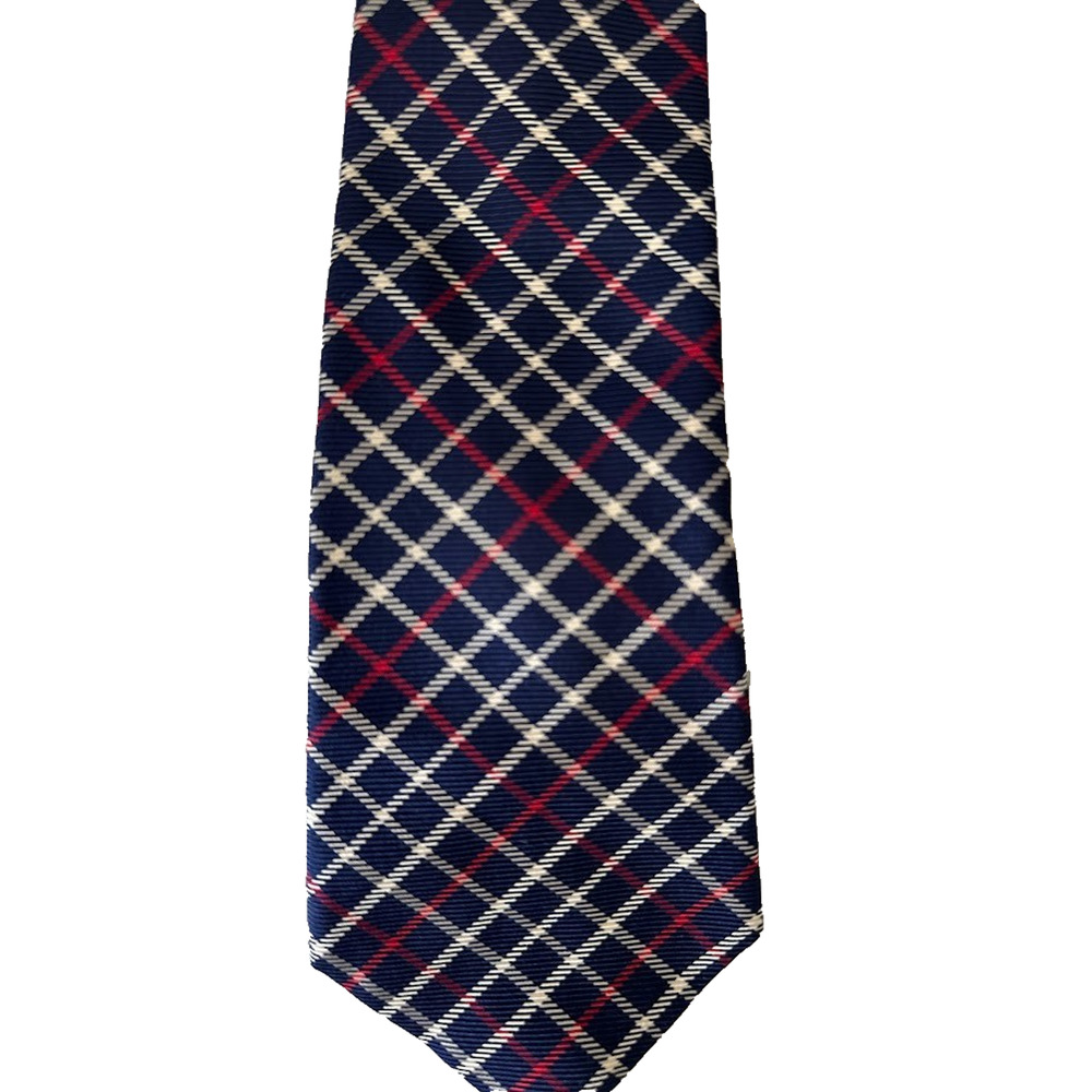 Brooks Brothers Makers 3"x52" Luxury Necktie Pure Silk USA Made‎ Blue Red Plaid